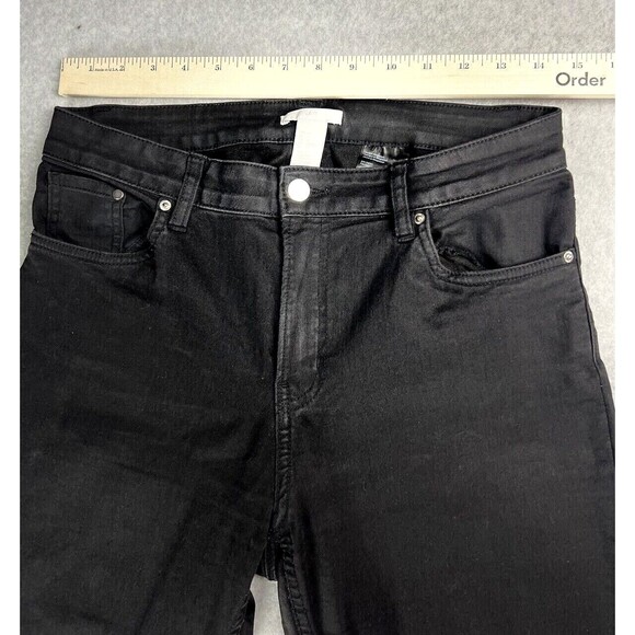 H&M Jeans Juniors 10 Black Slim Straight High Rise Stretch Denim Casual - Picture 4 of 13